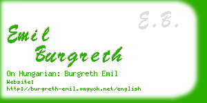 emil burgreth business card
